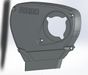 A 3D CAD rendering of a dark gray plastic cover or guard with the embossed text 'RB30' on the top left, shown against a light gray background.
