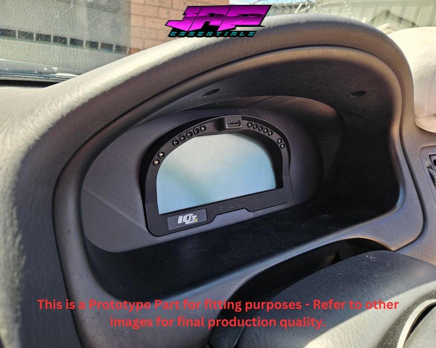 Digital Display Dash Mount to suit a Haltech IQ3 Display Screen which is a direct fit OEM factory fit which has a perfect interior black paint finish.