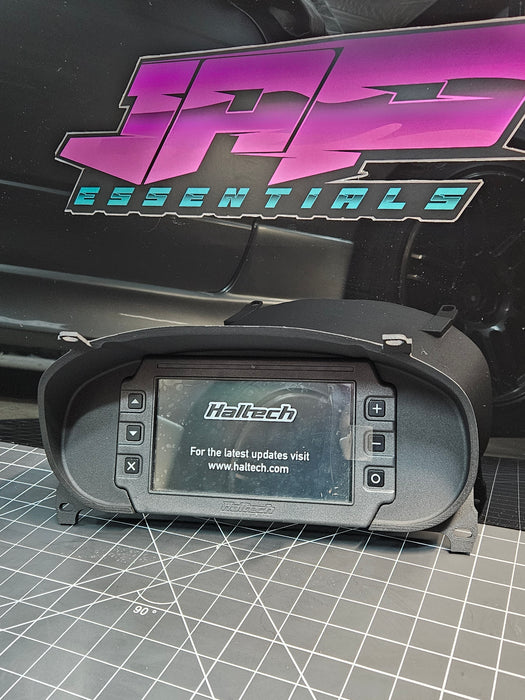 Digital Display Dash Mount to suit a Haltech iC-7 Display Screen which is a direct fit OEM factory fit which has a perfect interior black paint finish.