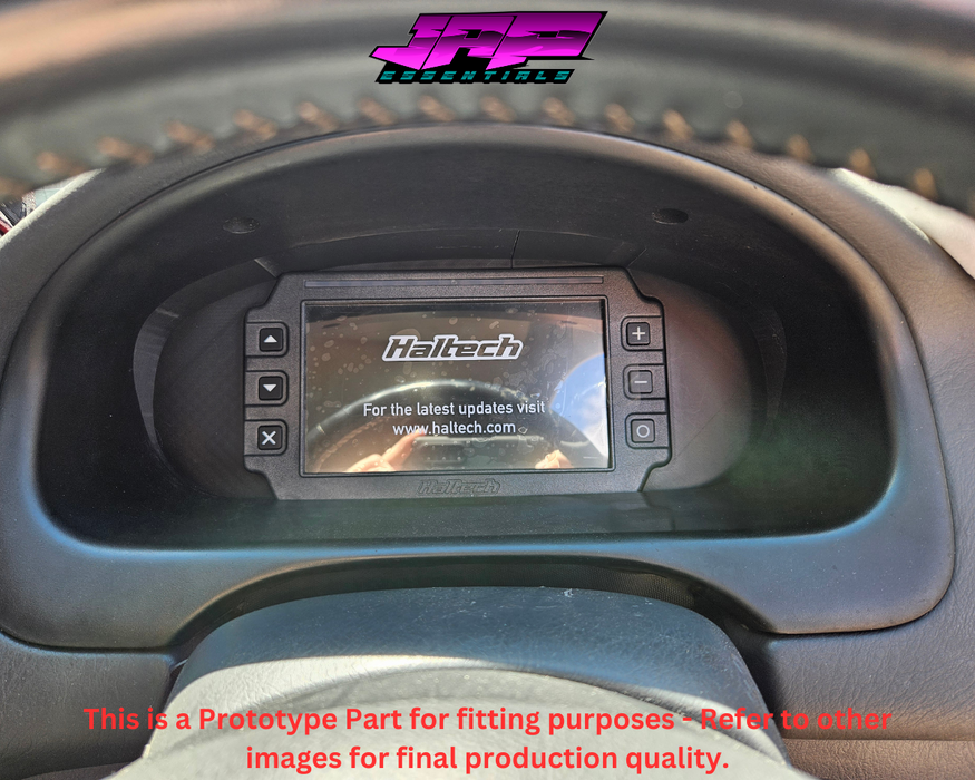 Digital Display Dash Mount to suit a Haltech iC-7 Display Screen which is a direct fit OEM factory fit which has a perfect interior black paint finish.