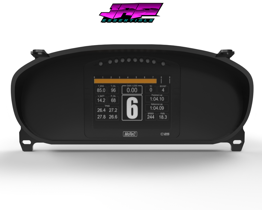 Digital Display Dash Mount to suit a MoTeC C125 Display Screen which is a direct fit OEM factory fit which has a perfect interior black paint finish.