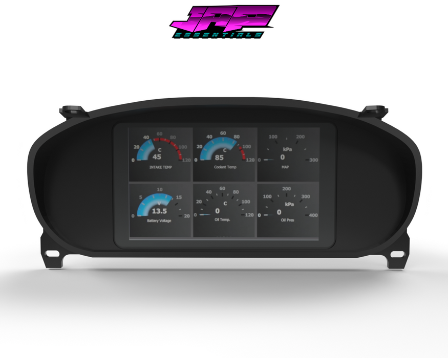 Digital Display Dash Mount to suit a Powertune Display Screen which is a direct fit OEM factory fit which has a perfect interior black paint finish.