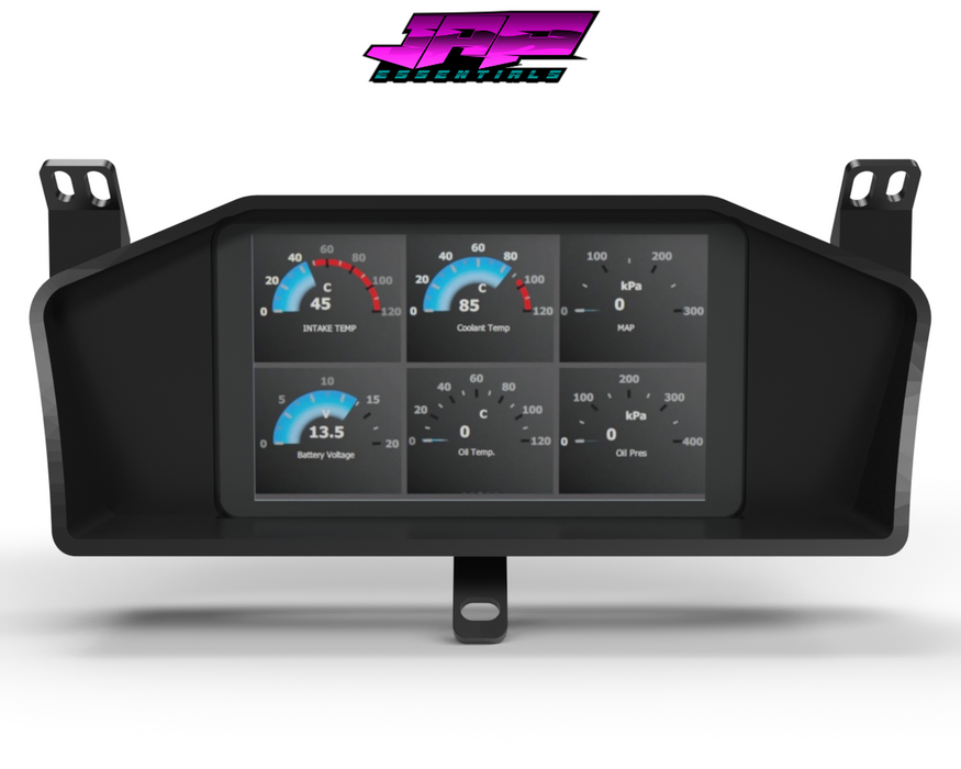 Digital Display Dash Mount to suit a Powertune Display Screen which is a direct fit OEM factory fit which has a perfect interior black paint finish.