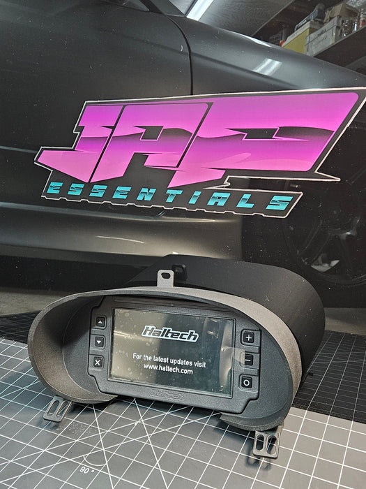 Digital Display Dash Mount to suit a Haltech iC-7 Display Screen which is a direct fit OEM factory fit which has a perfect interior black paint finish.