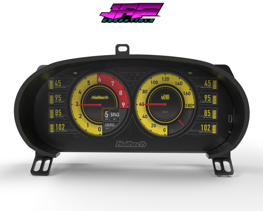 Digital Display Dash Mount to suit a Haltech uC-10 Display Screen which is a direct fit OEM factory fit which has a perfect interior black paint finish.