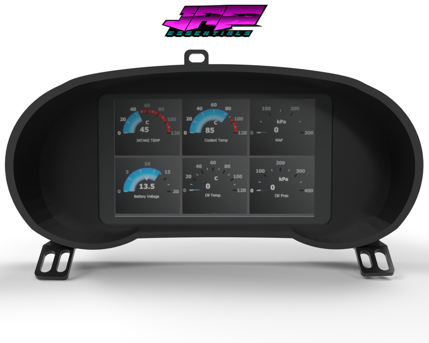 Digital Display Dash Mount to suit a Powertune Display Screen which is a direct fit OEM factory fit which has a perfect interior black paint finish.