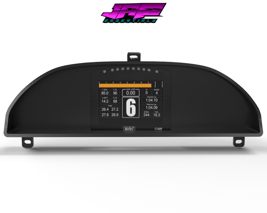 Digital Display Dash Mount to suit a MoTeC C125 Display Screen which is a direct fit OEM factory fit which has a perfect interior black paint finish.