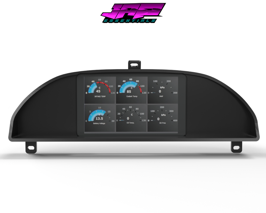 Digital Display Dash Mount to suit a Powertune Display Screen which is a direct fit OEM factory fit which has a perfect interior black paint finish.