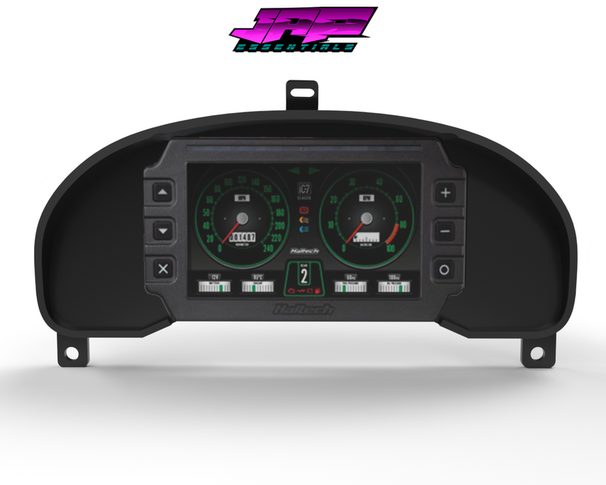 Digital Display Dash Mount to suit a Haltech iC-7 Display Screen which is a direct fit OEM factory fit which has a perfect interior black paint finish.