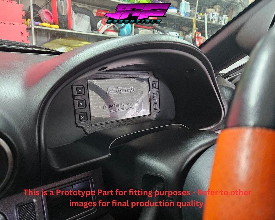 Digital Display Dash Mount to suit a Haltech iC-7 Display Screen which is a direct fit OEM factory fit which has a perfect interior black paint finish.