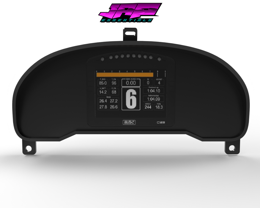 Digital Display Dash Mount to suit a MoTeC C125 Display Screen which is a direct fit OEM factory fit which has a perfect interior black paint finish.