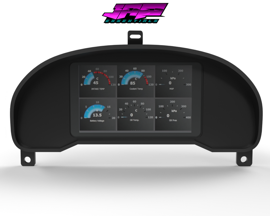 Digital Display Dash Mount to suit a Powertune Display Screen which is a direct fit OEM factory fit which has a perfect interior black paint finish.