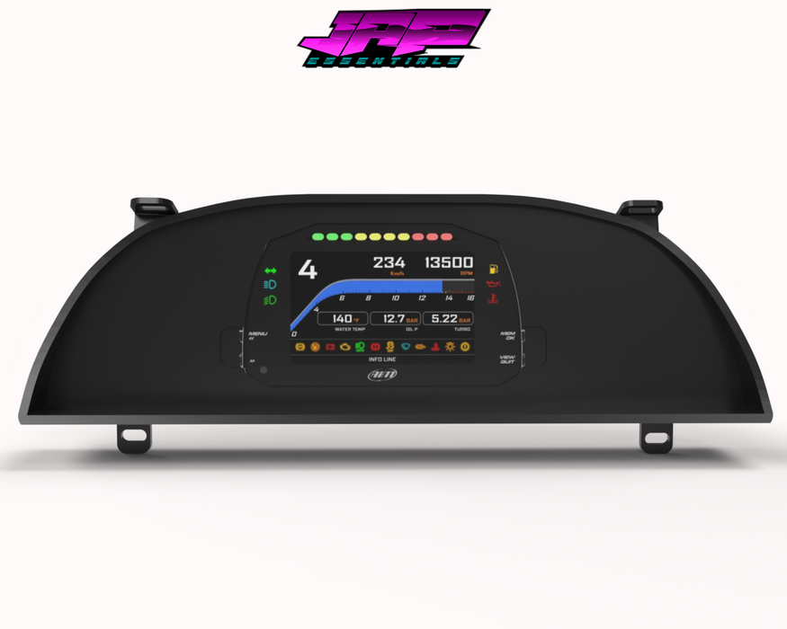 Digital Display Dash Mount to suit a AiM MXS Strada Display Screen which is a direct fit OEM factory fit which has a perfect interior black paint finish.