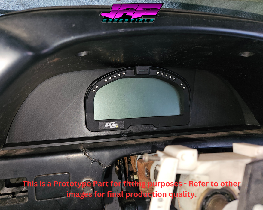 Digital Display Dash Mount to suit a Haltech IQ3 Display Screen which is a direct fit OEM factory fit which has a perfect interior black paint finish.