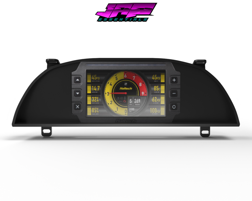 Digital Display Dash Mount to suit a Haltech iC-7 Display Screen which is a direct fit OEM factory fit which has a perfect interior black paint finish.