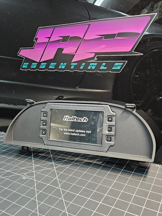 Digital Display Dash Mount to suit a Haltech iC-7 Display Screen which is a direct fit OEM factory fit which has a perfect interior black paint finish.