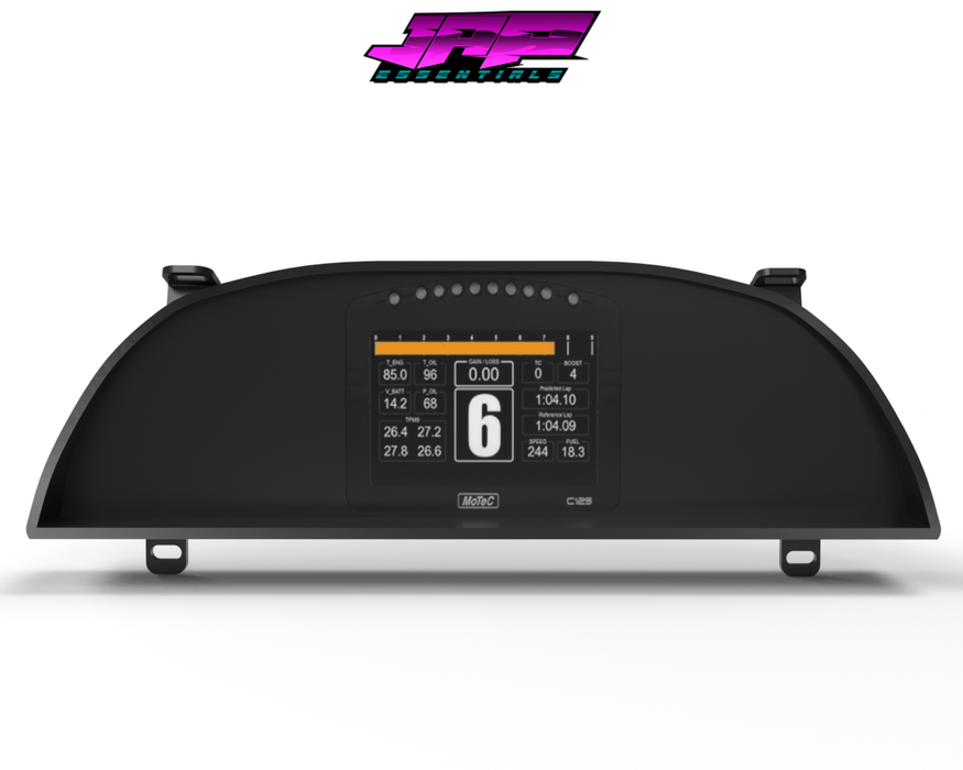 Digital Display Dash Mount to suit a MoTeC C125 Display Screen which is a direct fit OEM factory fit which has a perfect interior black paint finish.
