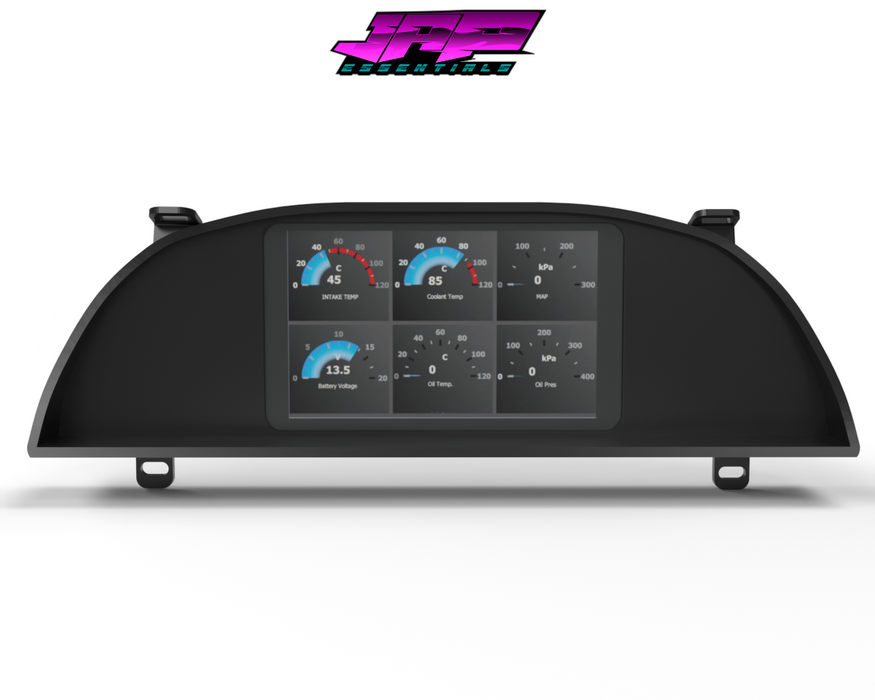 Digital Display Dash Mount to suit a Powertune Display Screen which is a direct fit OEM factory fit which has a perfect interior black paint finish.