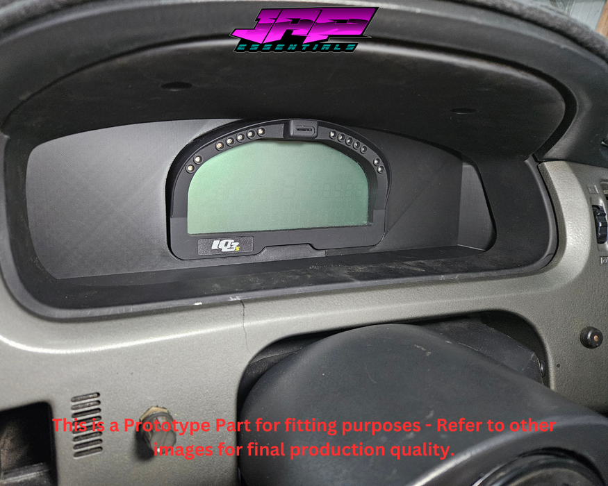 Digital Display Dash Mount to suit a Haltech IQ3 Display Screen which is a direct fit OEM factory fit which has a perfect interior black paint finish.