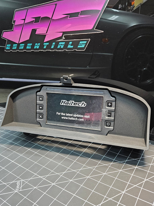 Digital Display Dash Mount to suit a Haltech iC-7 Display Screen which is a direct fit OEM factory fit which has a perfect interior black paint finish.