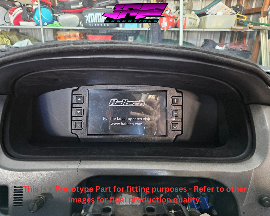 Digital Display Dash Mount to suit a Haltech iC-7 Display Screen which is a direct fit OEM factory fit which has a perfect interior black paint finish.