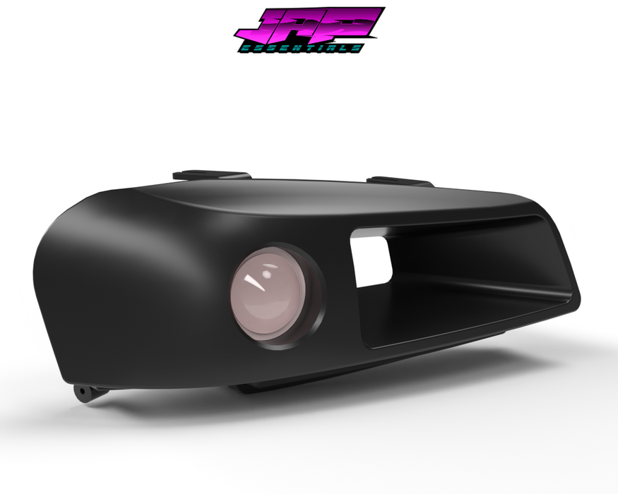 Ducted Headlight to suit a Nissan Skyline R34 GTR and GTT to increase air flow for racing and is a direct replacement of original OEM headlight. No Modifications needed. These include a 2.5 inch LED Projector.